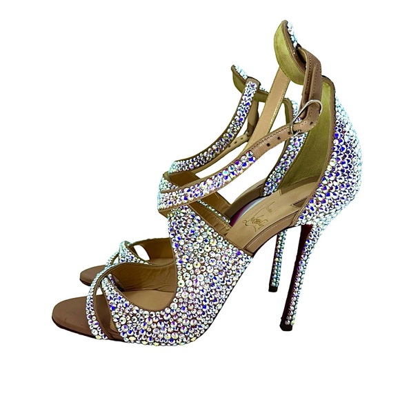 Christian Louboutin Malefissima Custom Strass Heels Sandals 39